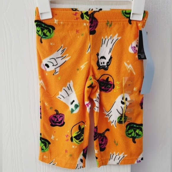 NWT Infant/Toddler Halloween Fleece Pajama PJ Pants Hyde & Eek Orange Ghost New - Picture 1 of 3